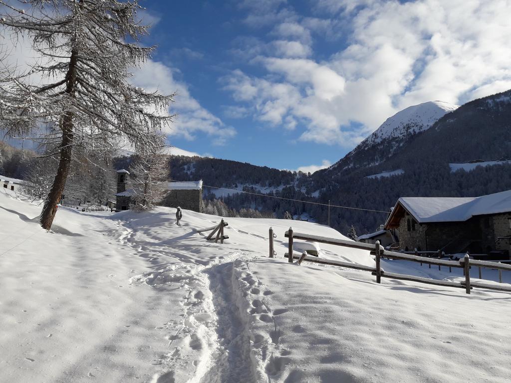 Rifugio Al Lago Del Mortirolo In Inverno Raggiungibile Solo A Piedi Monno Eksteriør bilde